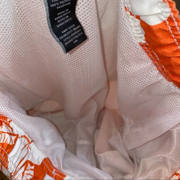 OP Orange & White Tropical Swim Trunks - Picture 6 of 6